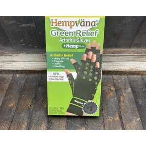 1 Pr Hempvana Sz S/M Arthritis Hemp Gloves Unisex Adult W/Comfort Strap